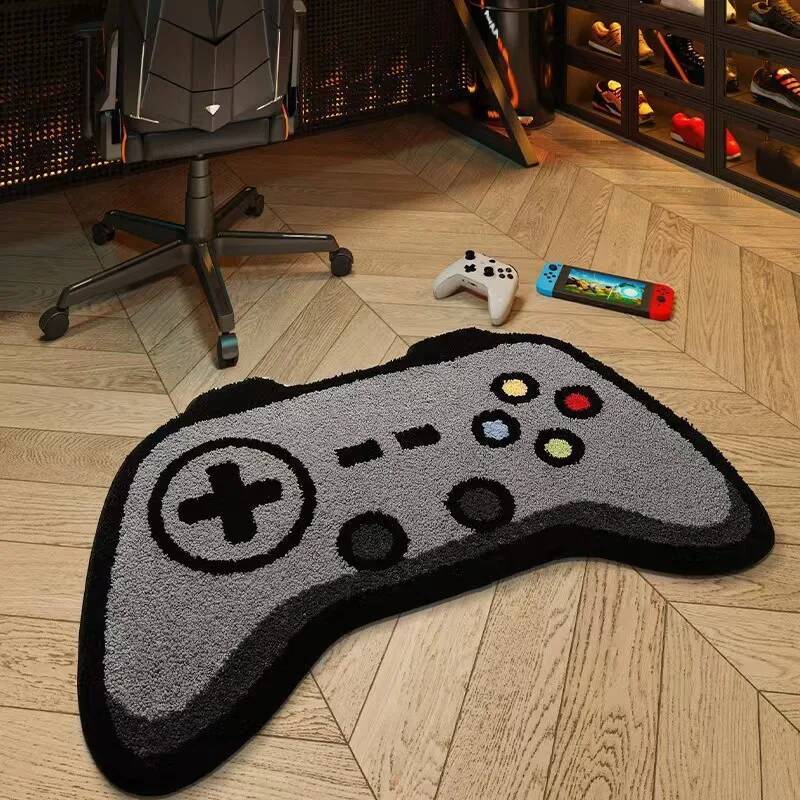 Gaming Console Cartoon - Gaming-Controller-förmiger Teppich, kreativer Cartoon-Teppich, weicher Tufting-Teppich,