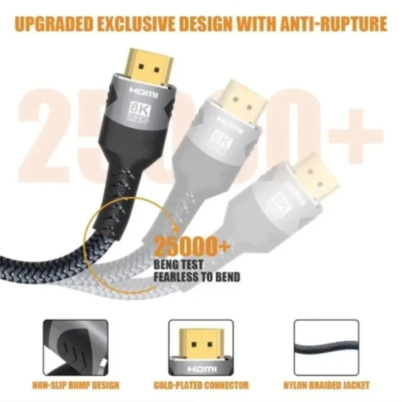 Geflochtenes 8K HDMI 2.1 Kabel – Gaming Console Definition Bewertung und Preis